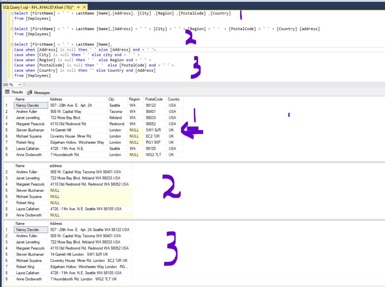 Query 1 is just a simple select statement with