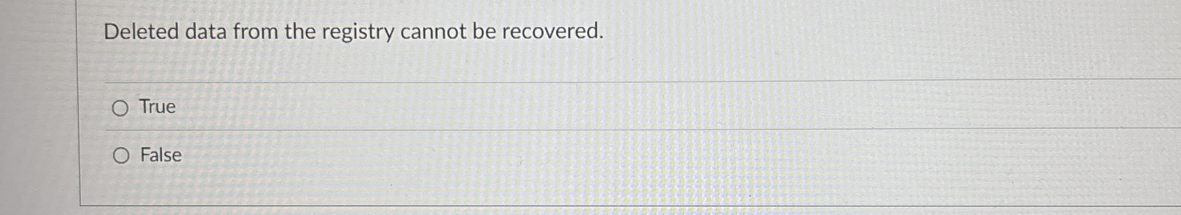 Deleted data from the registry cannot be