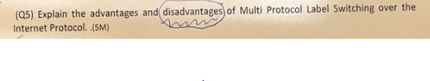 Q 5 ) Explain the advantages and disadvantages of