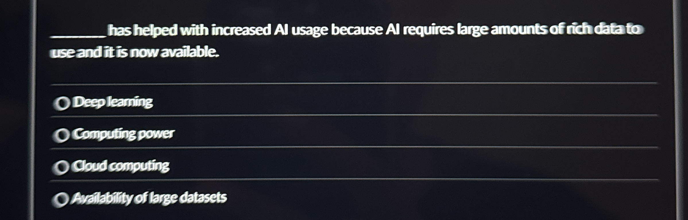 q , has helped with increased AI usage because AI