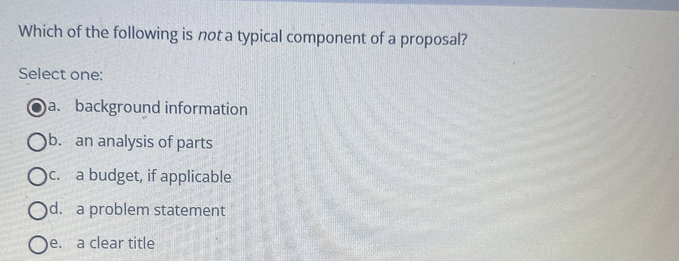 Which of the following is not a typical component