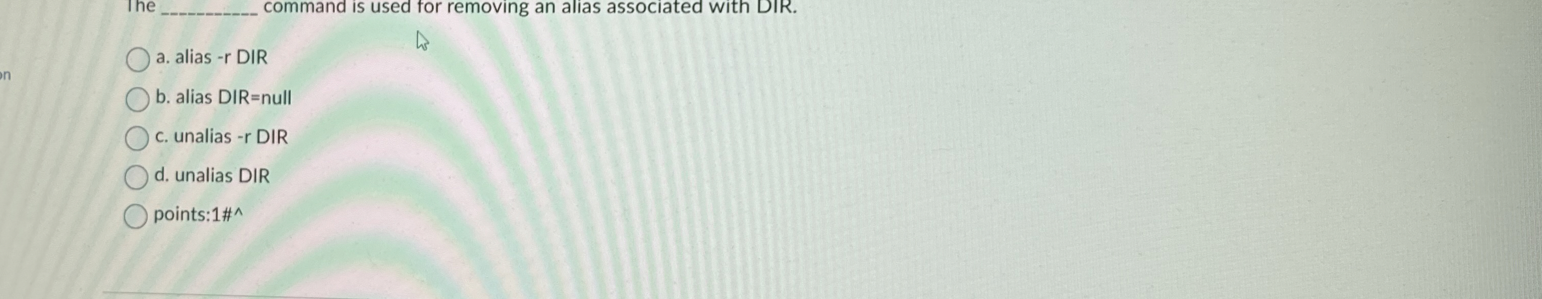 The sommand is used for removing an alias