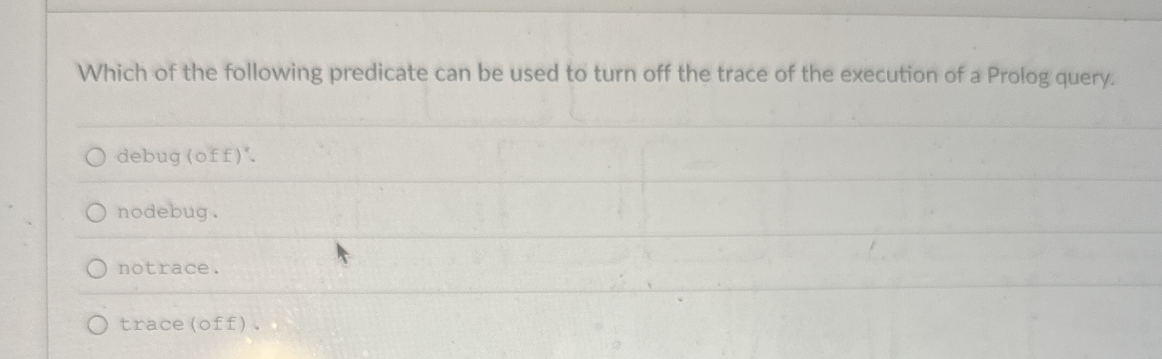 Which of the following predicate can be used to