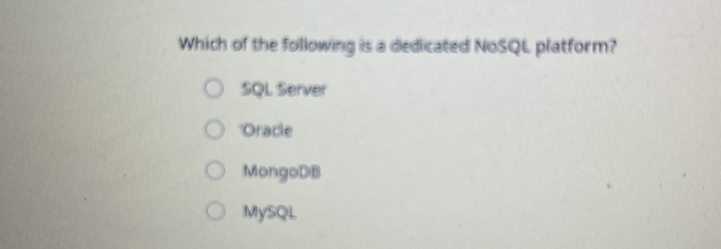 Which of the following is a dedicated NoSQL