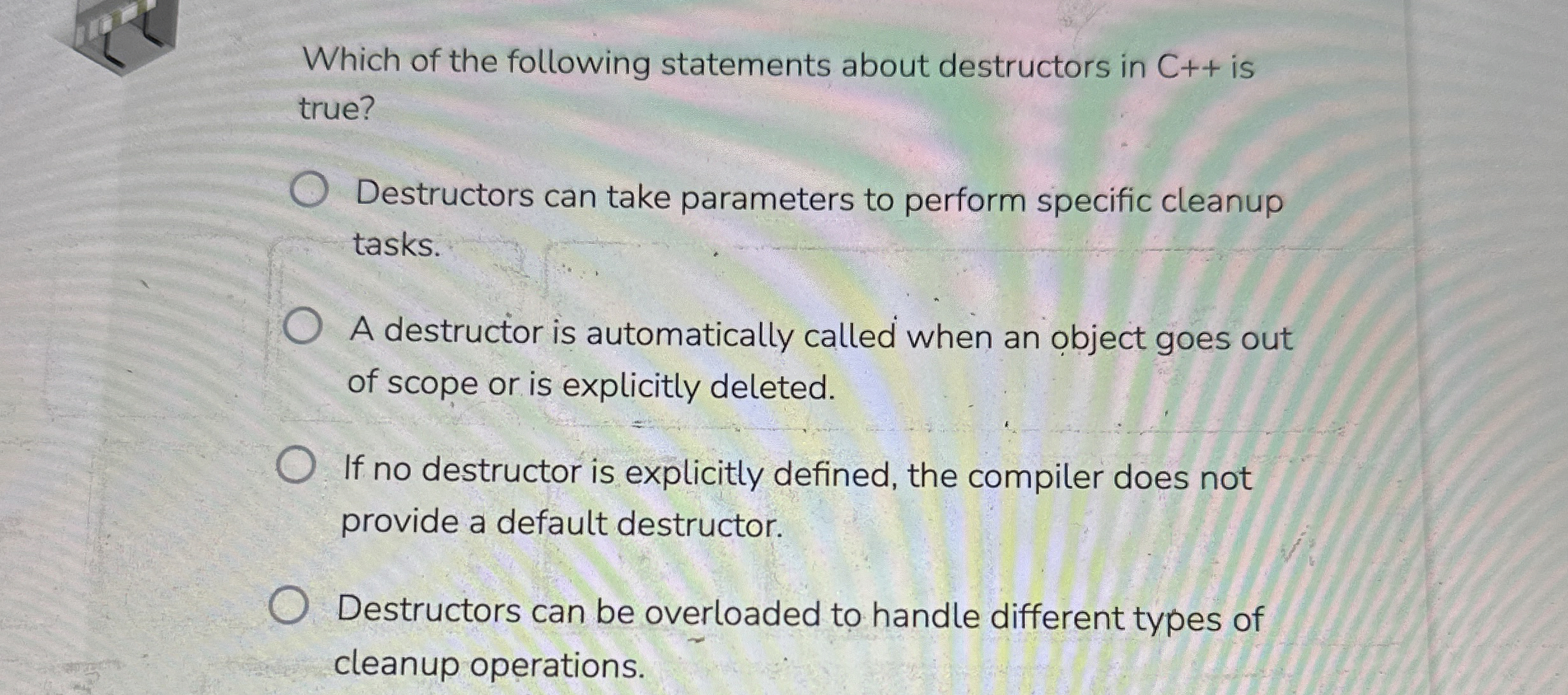 Which of the following statements about