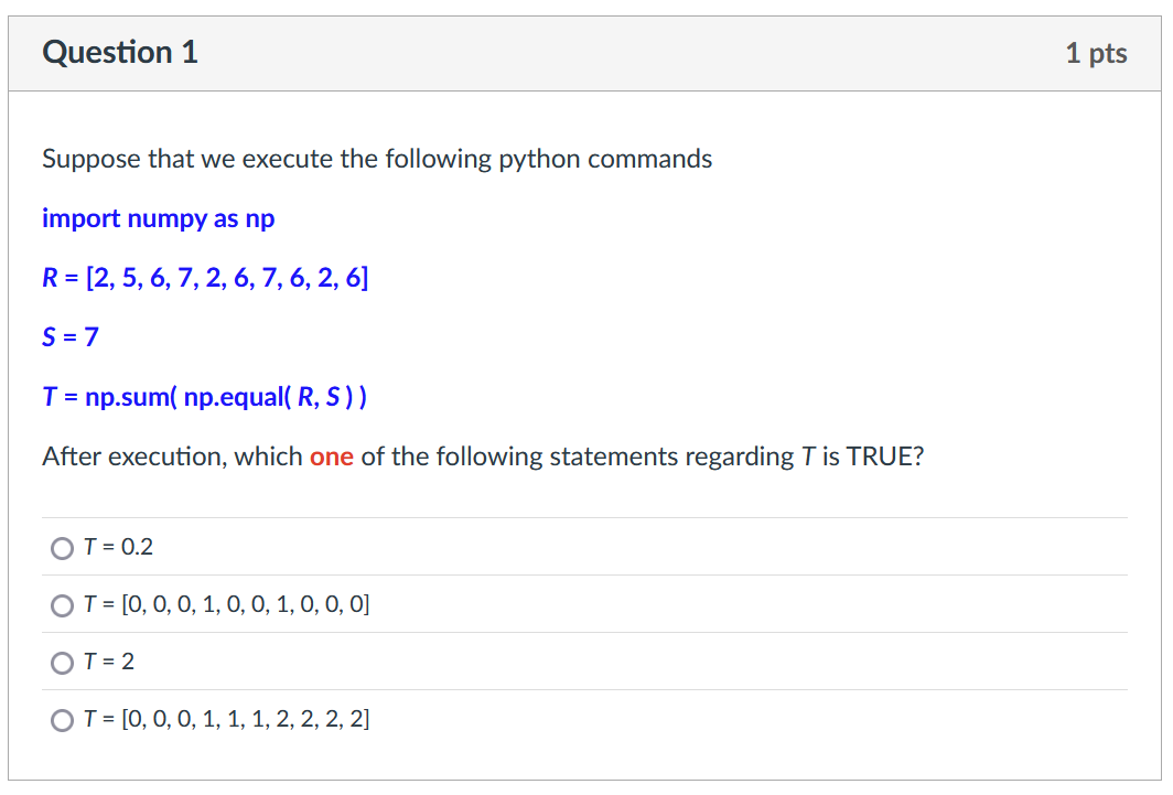 Question 1 Suppose that we execute the following