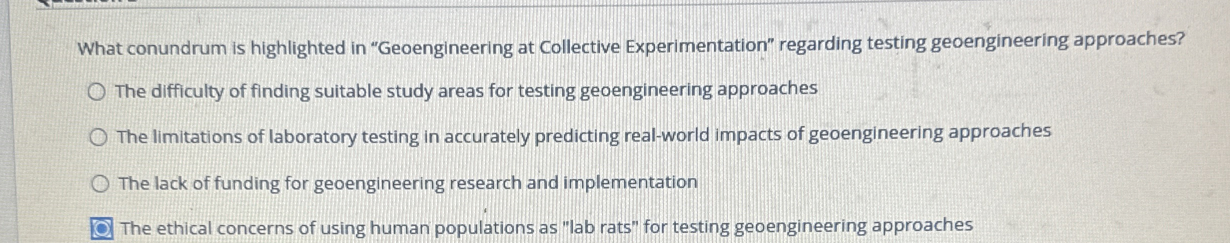 What conundrum is highlighted in "Geoengineering
