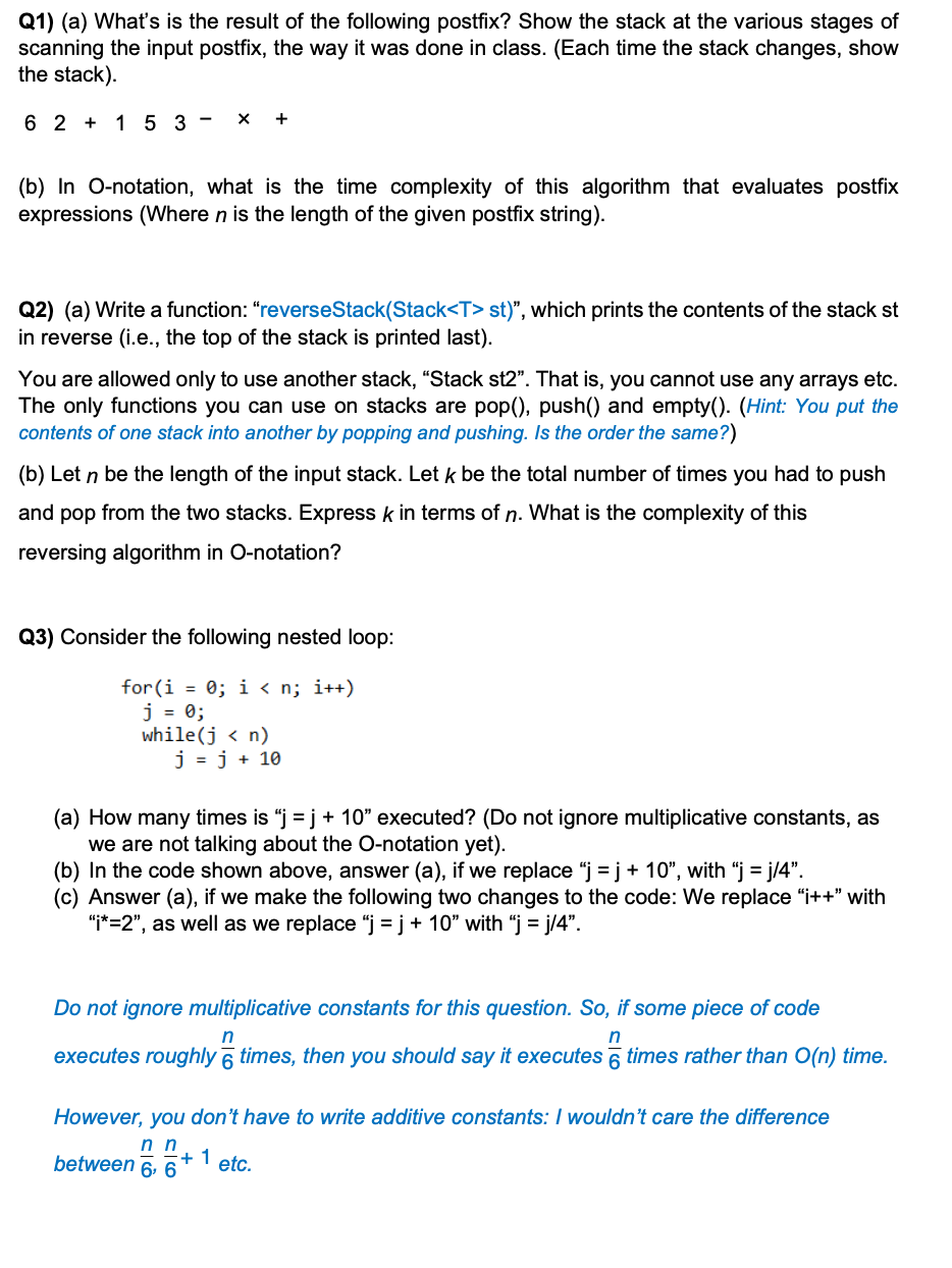 Q 1 ) ( a ) What's is the result of the following