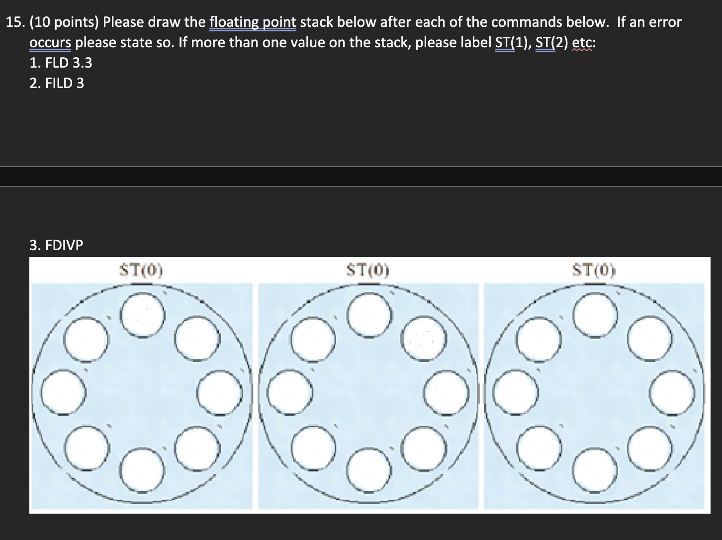1 5 . ( 1 0 points ) Please draw the floating