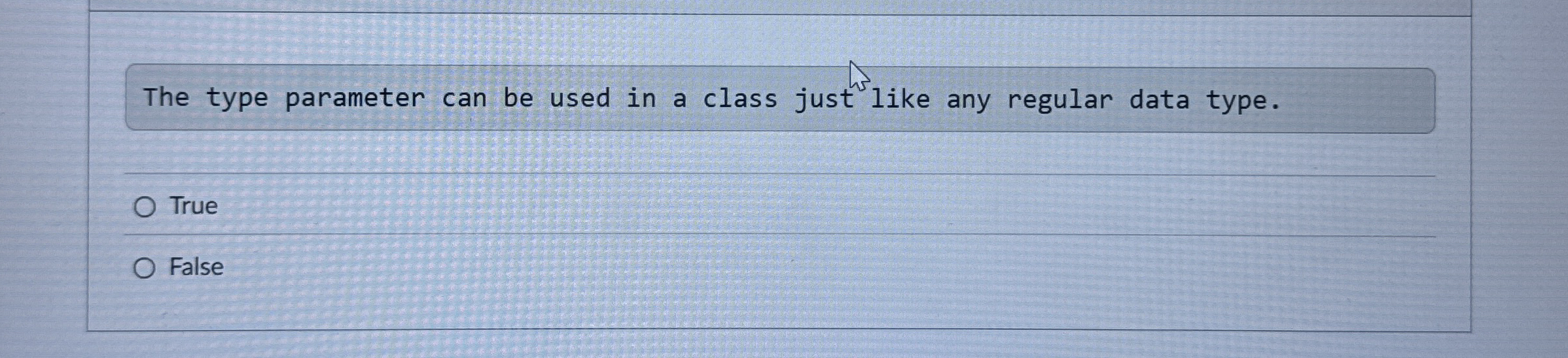The type parameter can be used in a class just