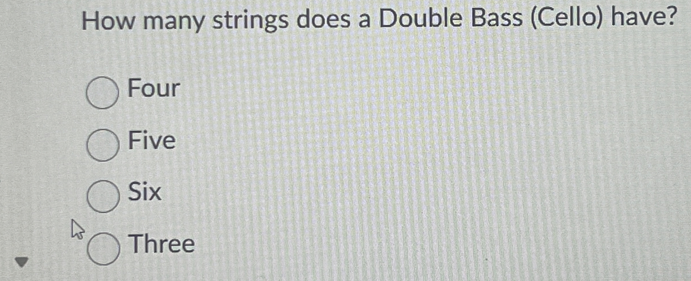 How many strings does a Double Bass ( Cello )
