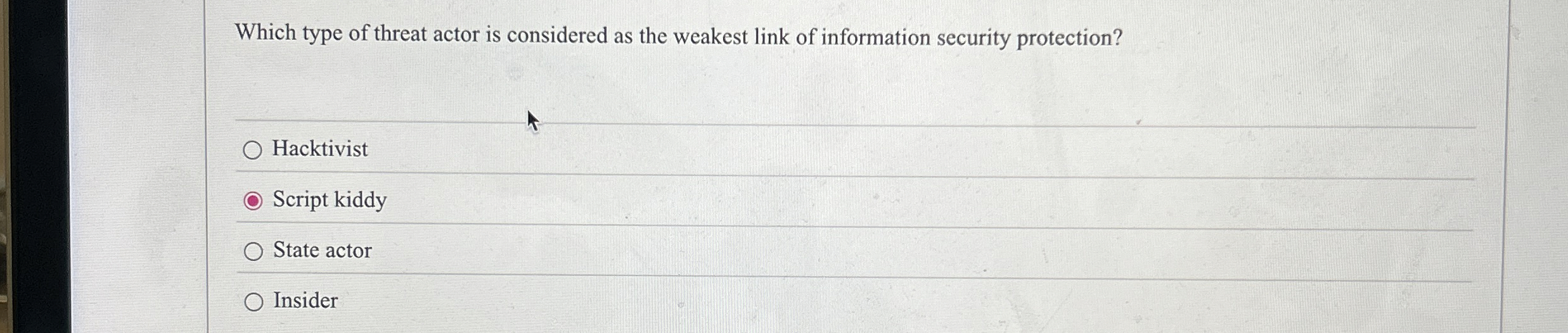 Which type of threat actor is considered as the