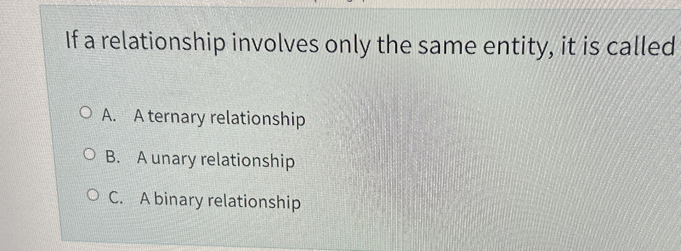 If a relationship involves only the same entity,