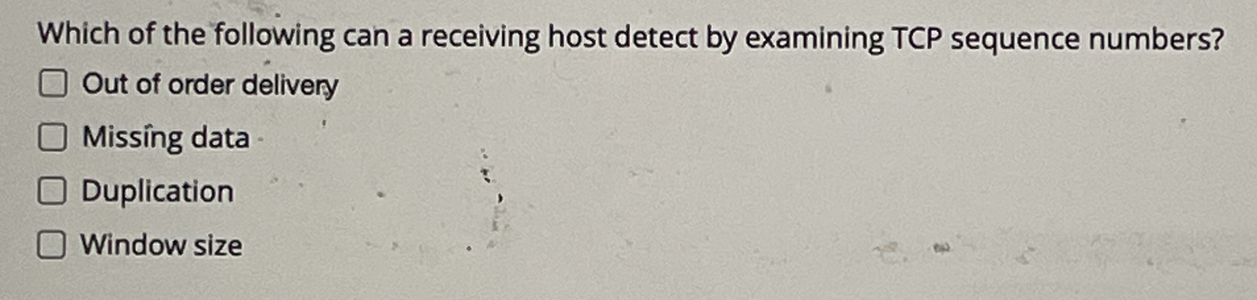 Which of the following can a receiving host