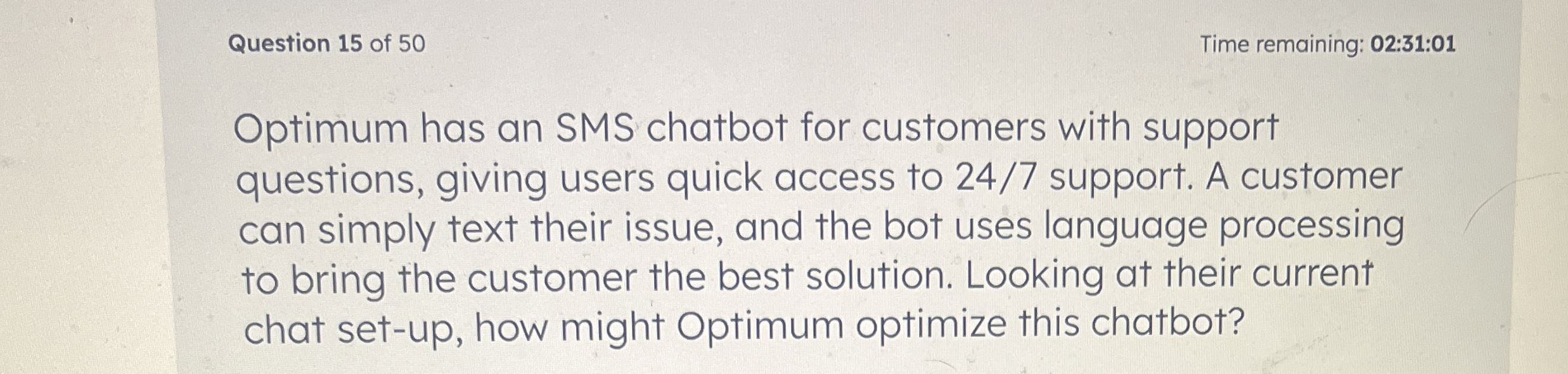 Optimum has an SMS chatbot for customers with