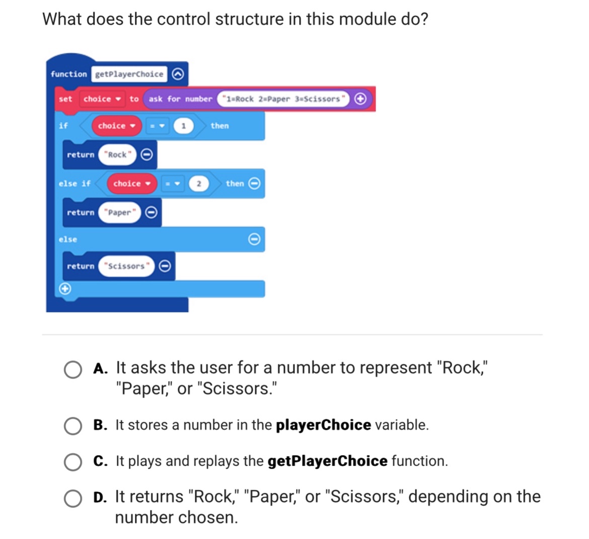 What does the control structure in this module do