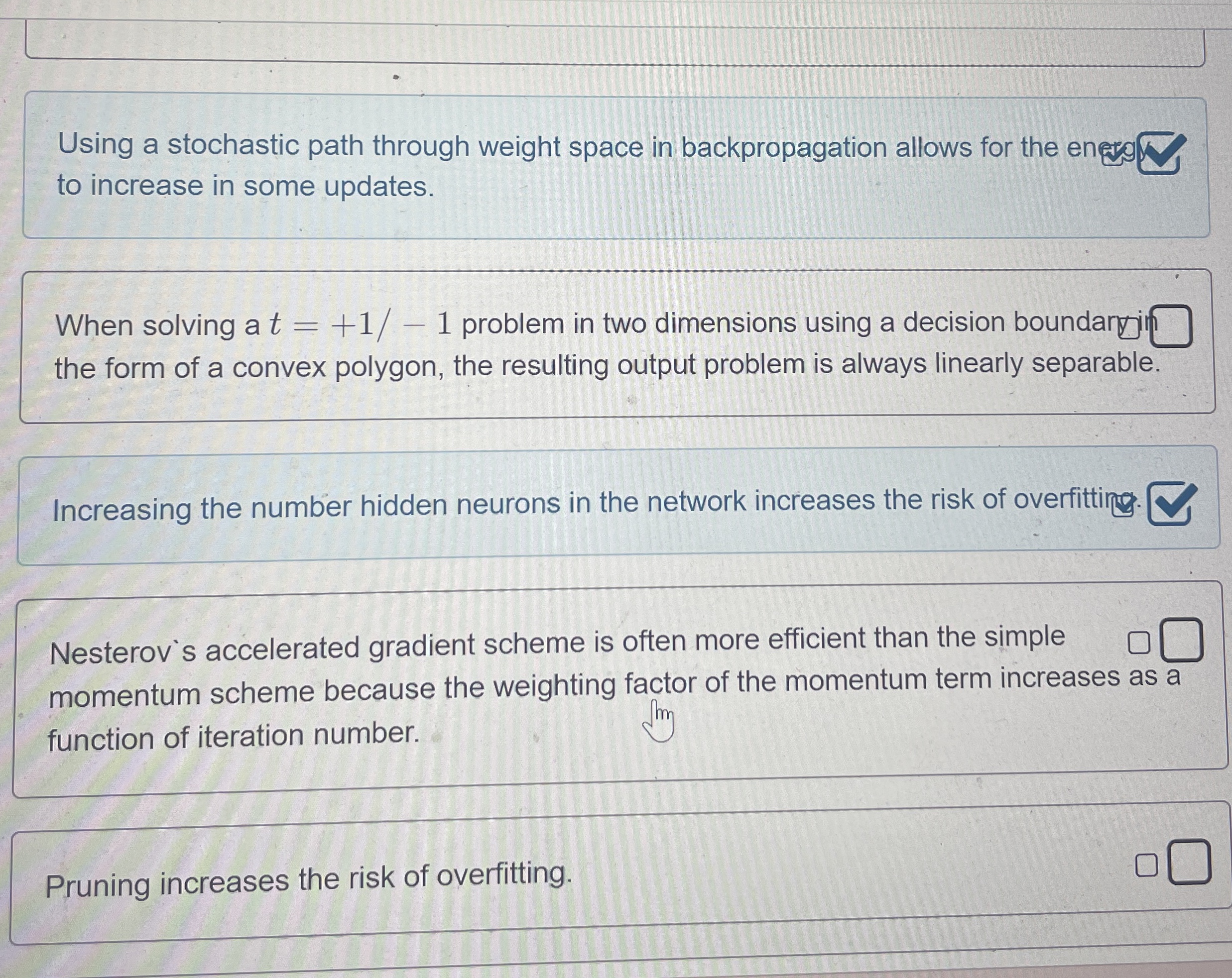 True / False: Using a stochastic path through