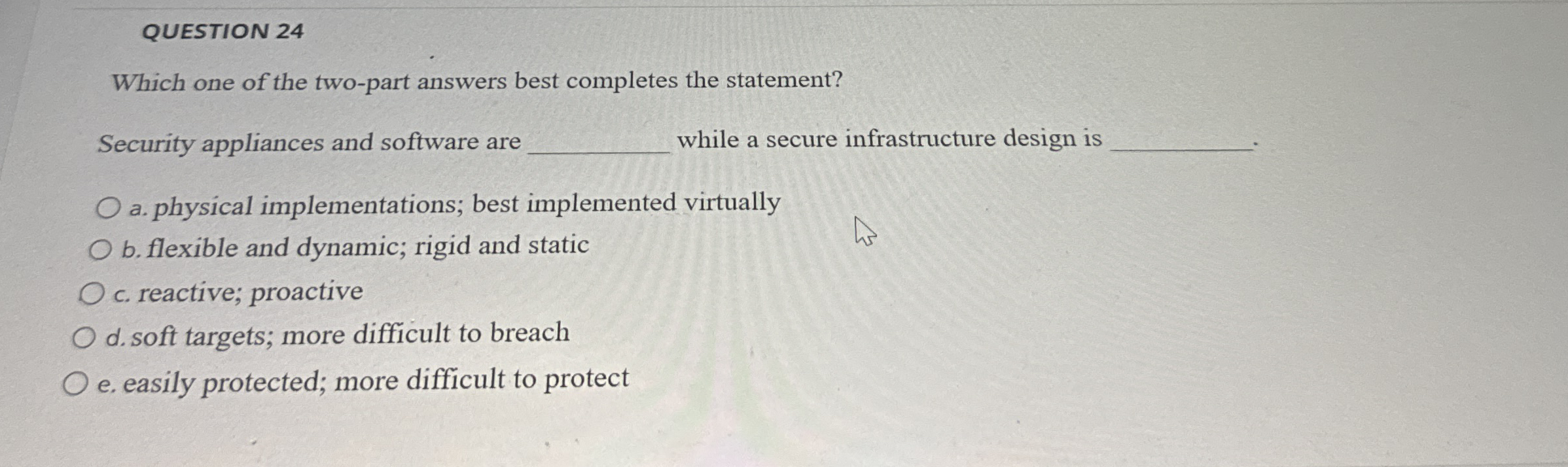 QUESTION 2 4 Which one of the two - part answers