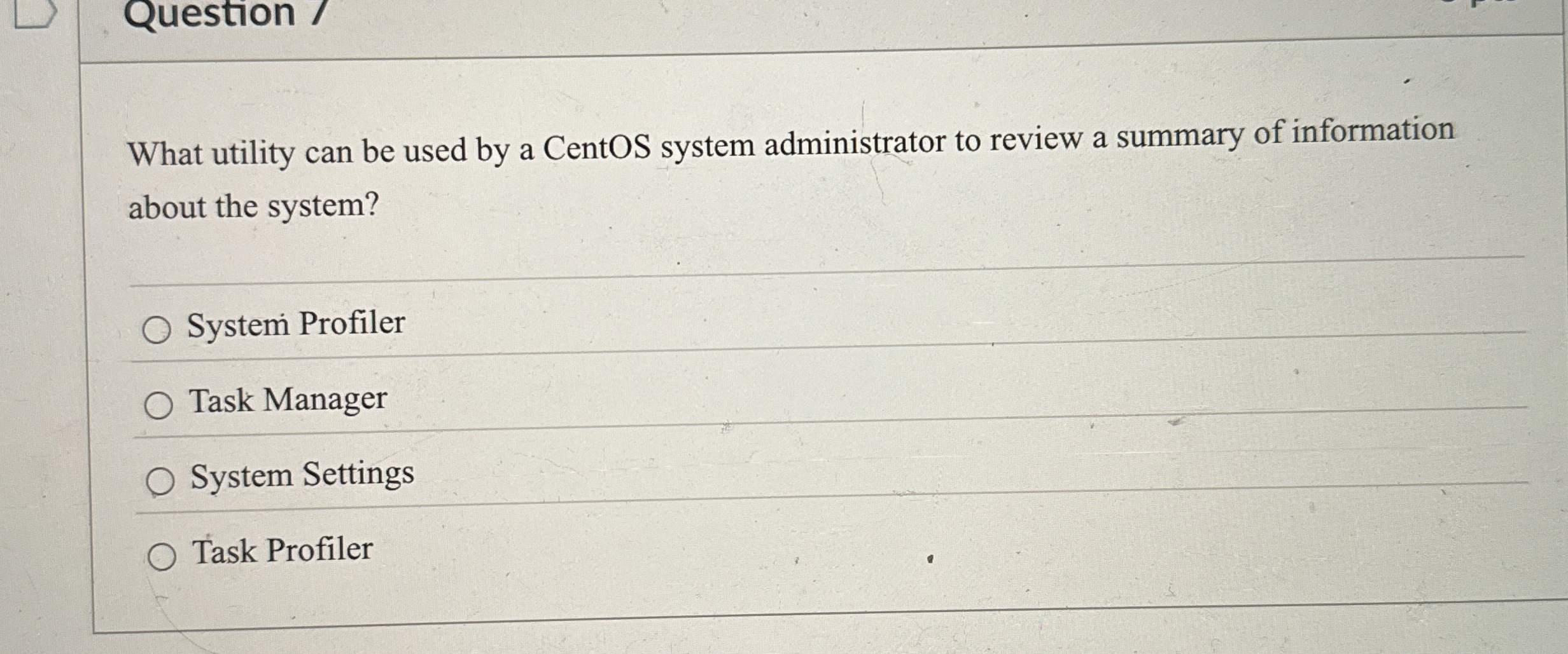 Question / What utility can be used by a CentOS
