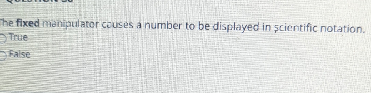 The fixed manipulator causes a number to be
