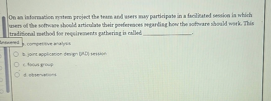 On an information system project the team and