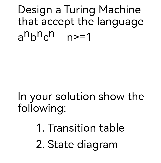 Design a Turing Machine that accept the language