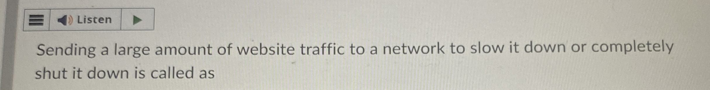 Listen Sending a large amount of website traffic