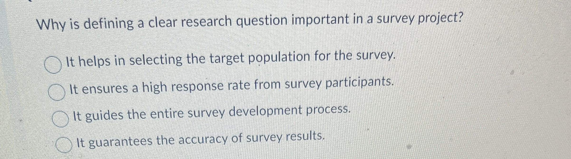 Why is defining a clear research question