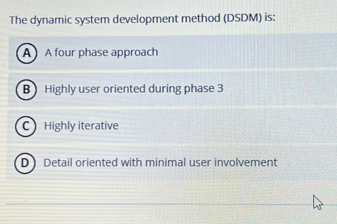 The dynamic system development method ( DSDM )