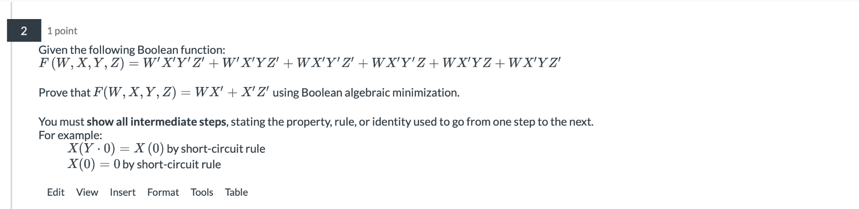 2 DO NOT USE THE ABSORPTION LAW. USE ONLY SIMPLE