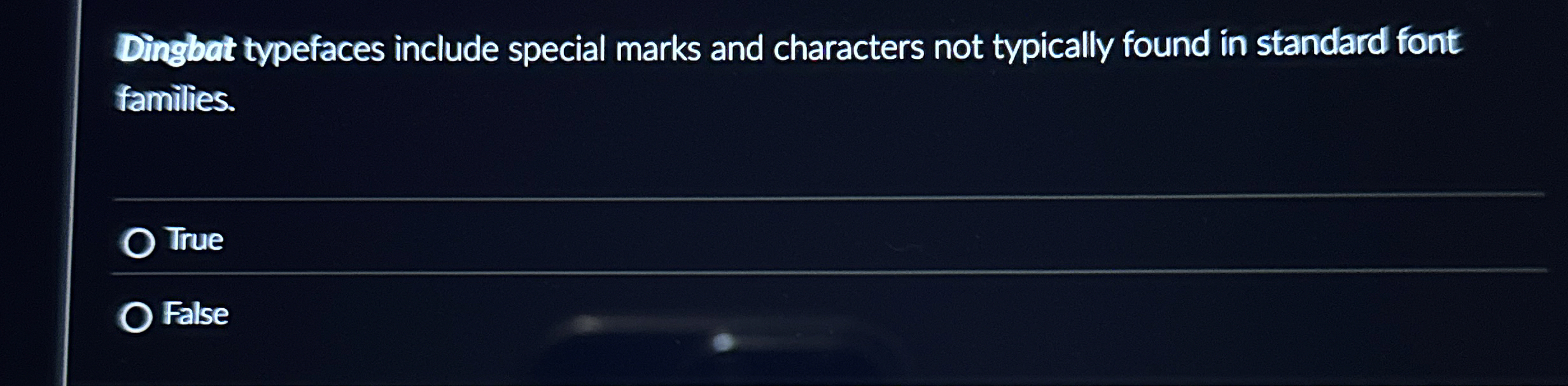 Dingbat typefaces include special marks and