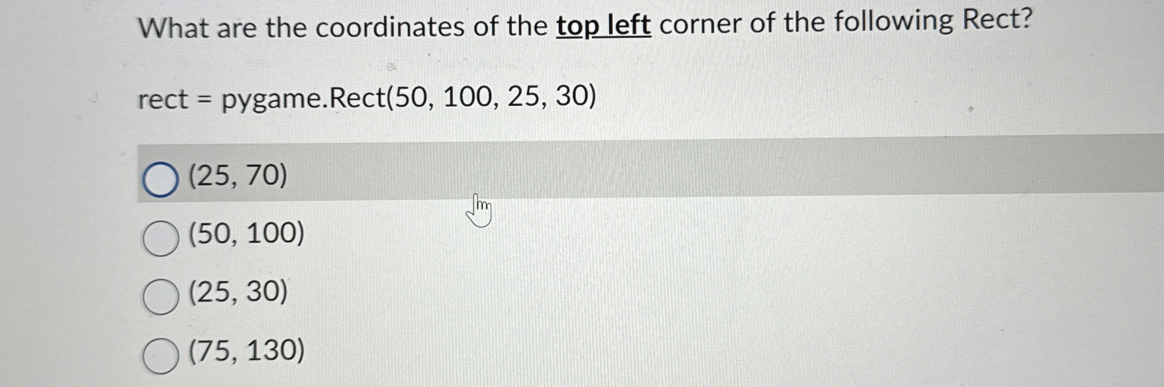 What are the coordinates of the top left corner