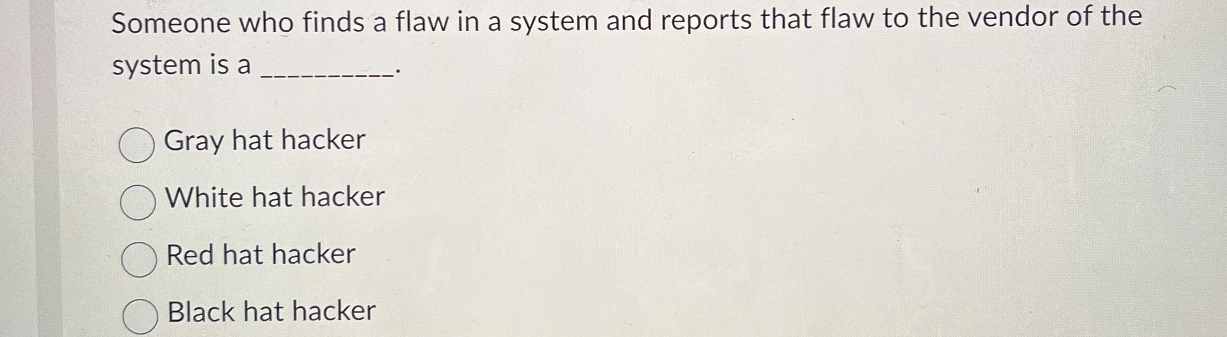 Someone who finds a flaw in a system and reports