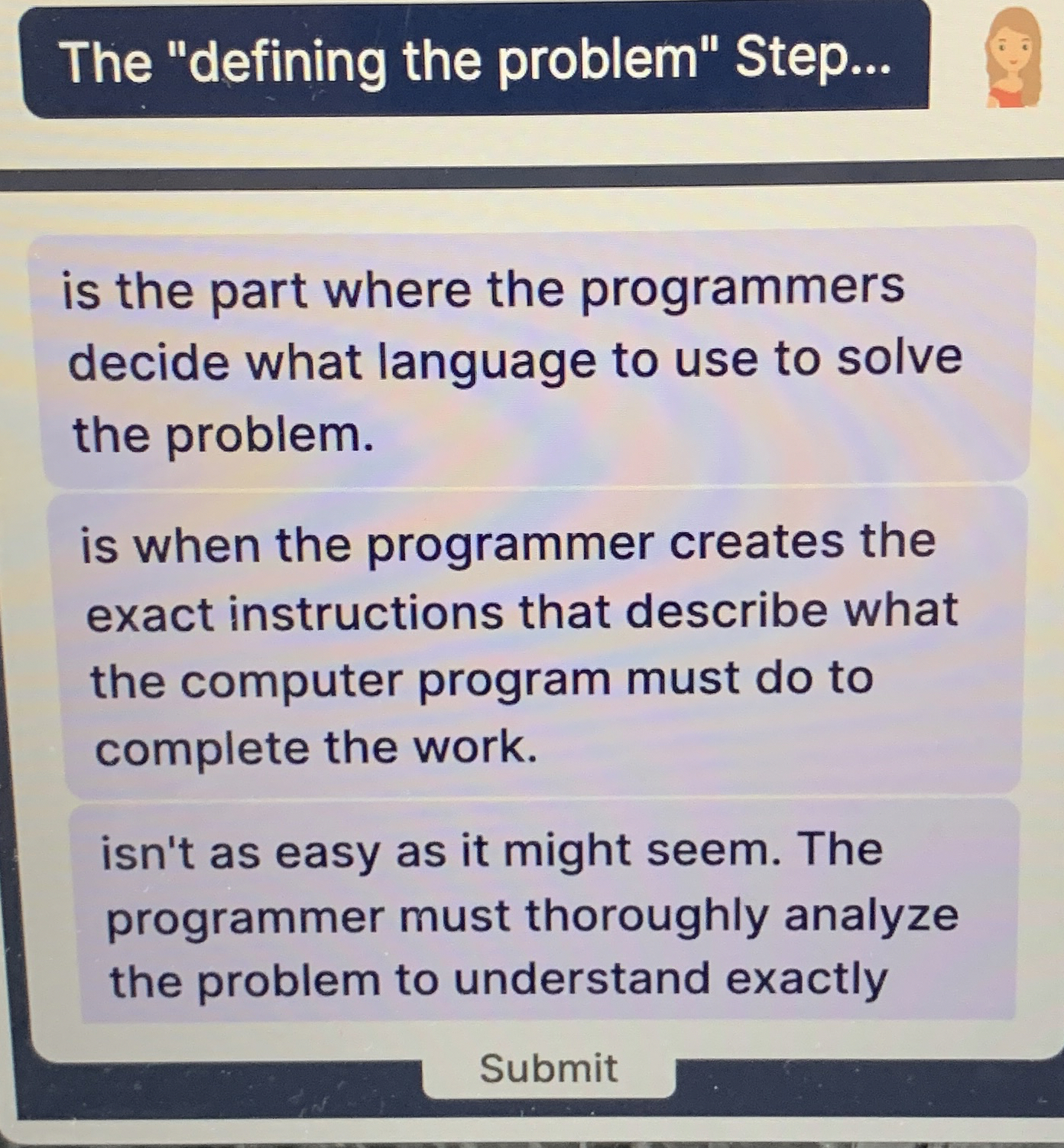The "defining the problem" Step... is the part