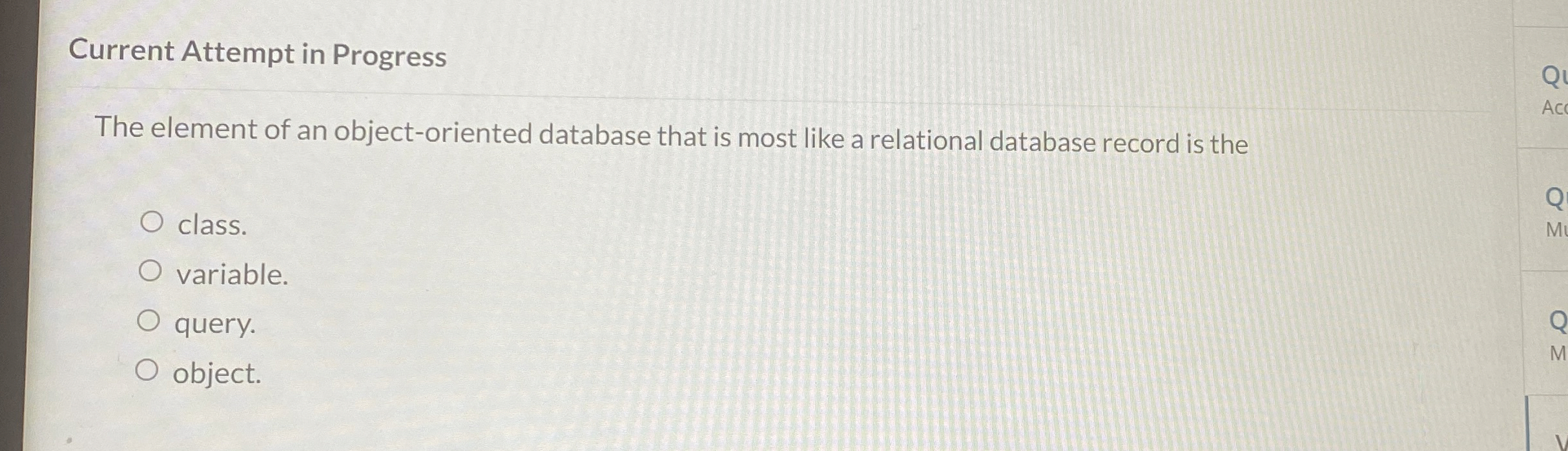 Current Attempt in Progress The element of an