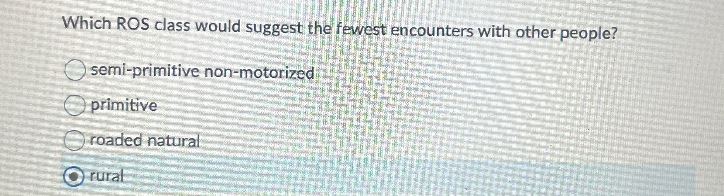 Which ROS class would suggest the fewest