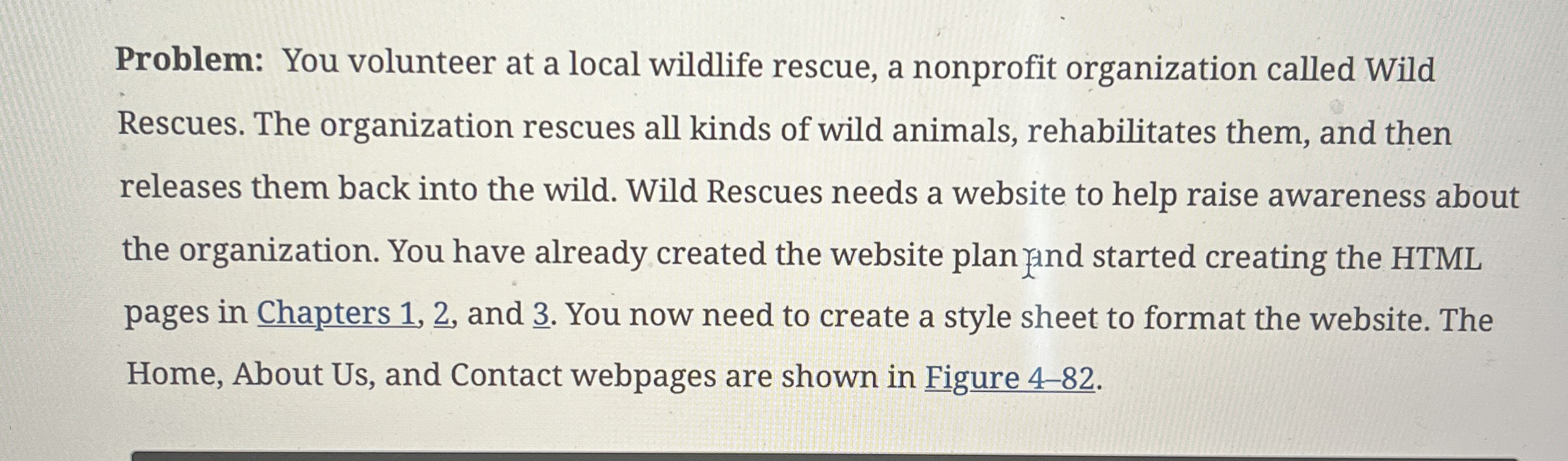 Create a wild rescue website in html 5 and css