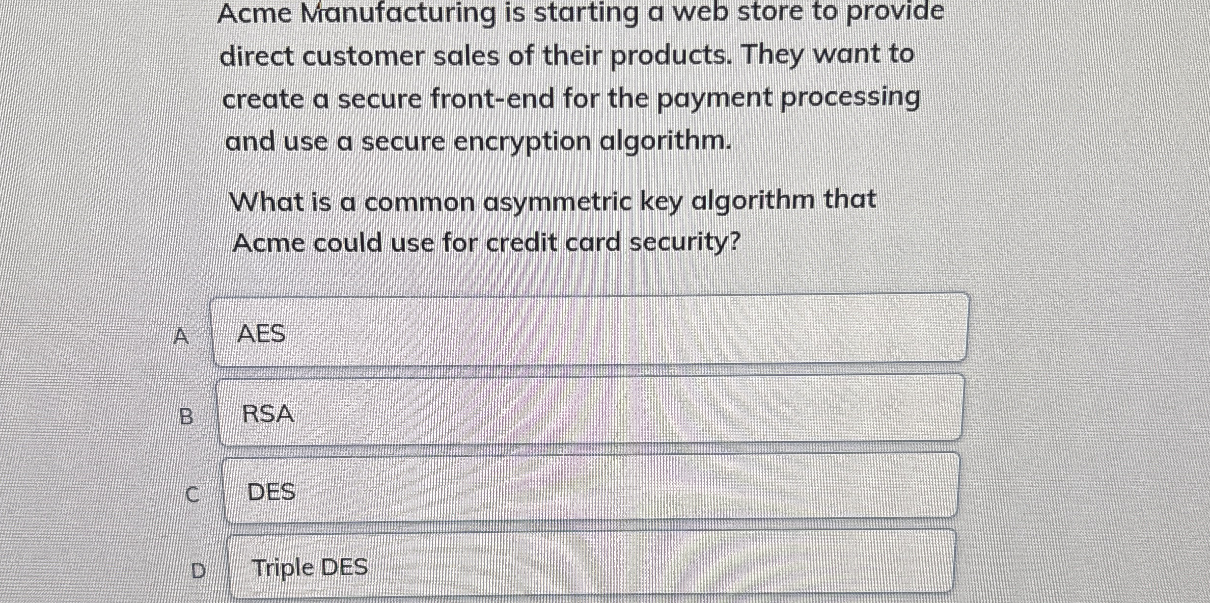 Acme Nianufacturing is starting a web store to