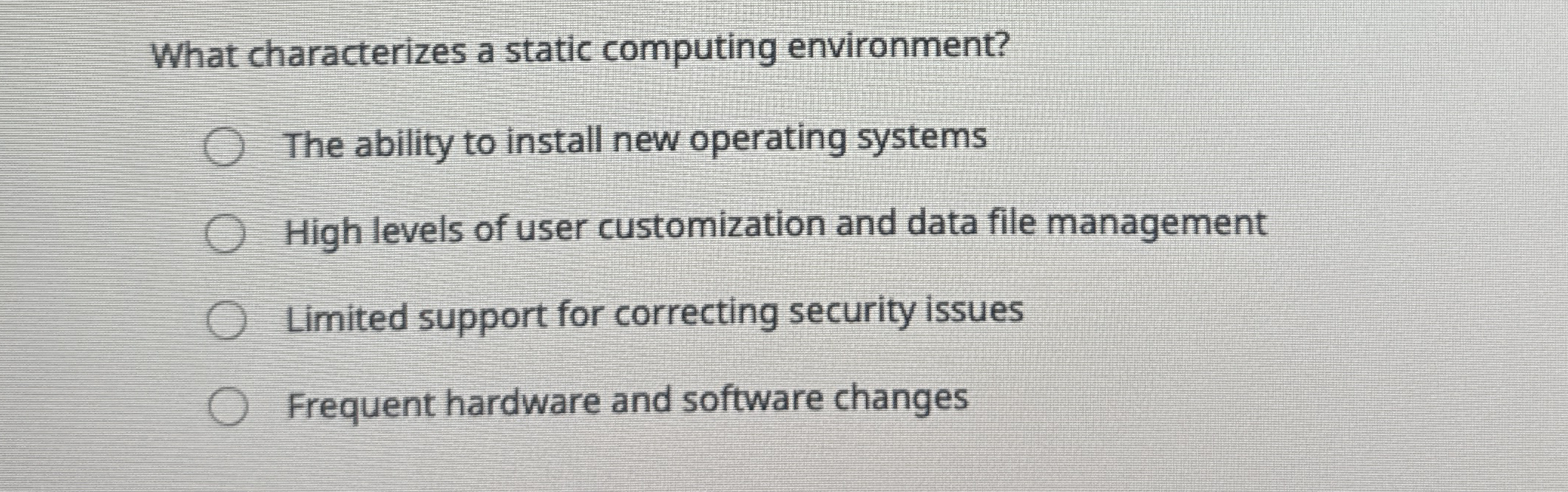 What characterizes a static computing
