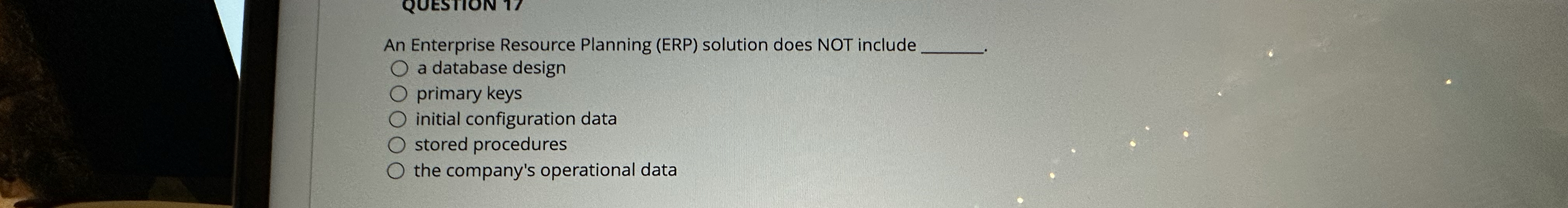 An Enterprise Resource Planning ( ERP ) solution