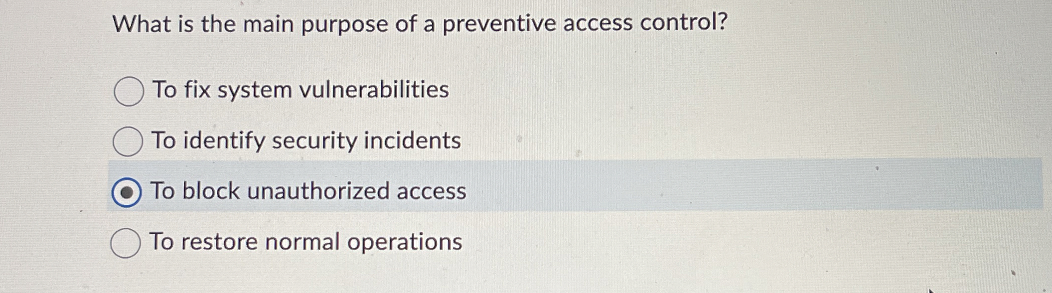 What is the main purpose of a preventive access