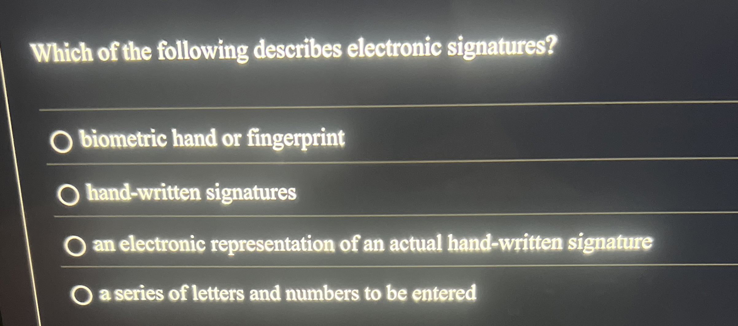 Which of the following describes electronic