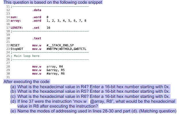 What is the hexadecimal value in R 4 ? Enter a 1