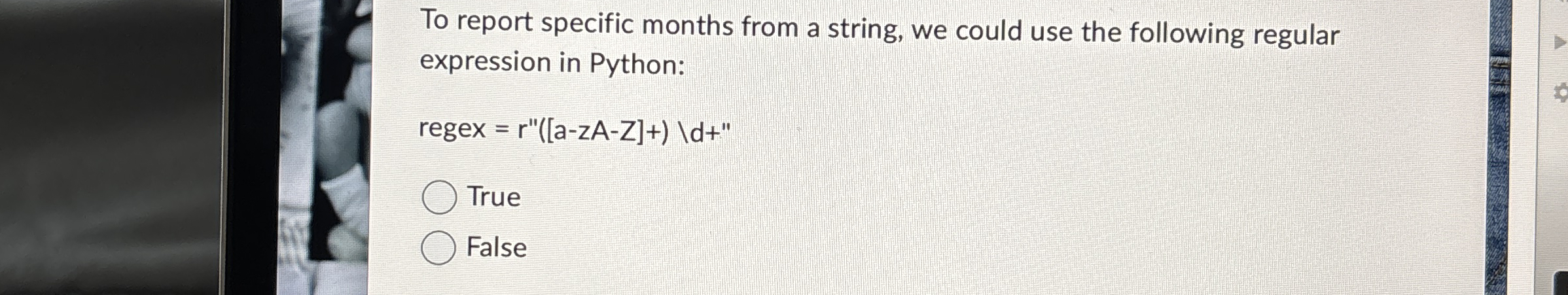 To report specific months from a string, we could
