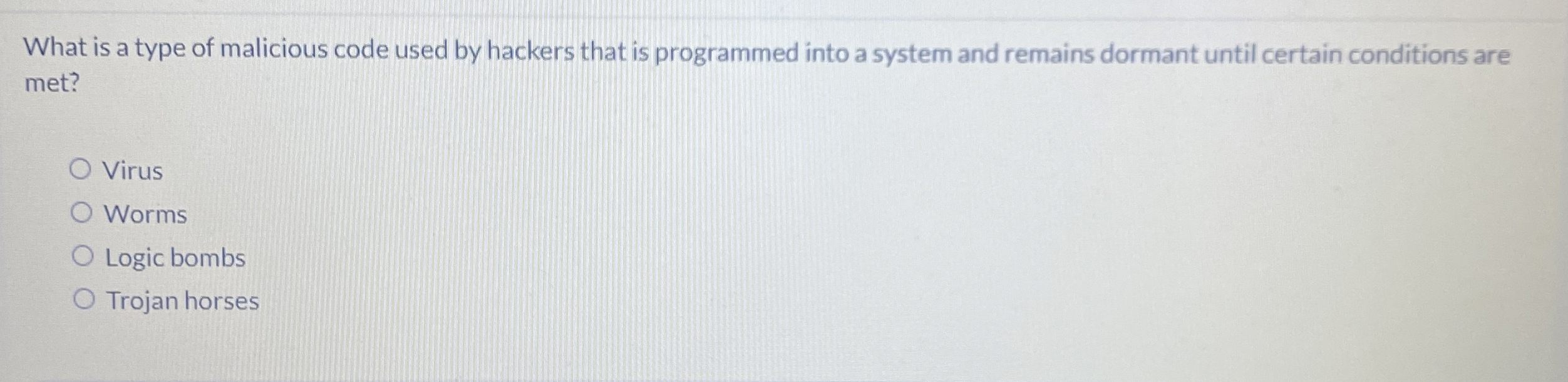 What is a type of malicious code used by hackers