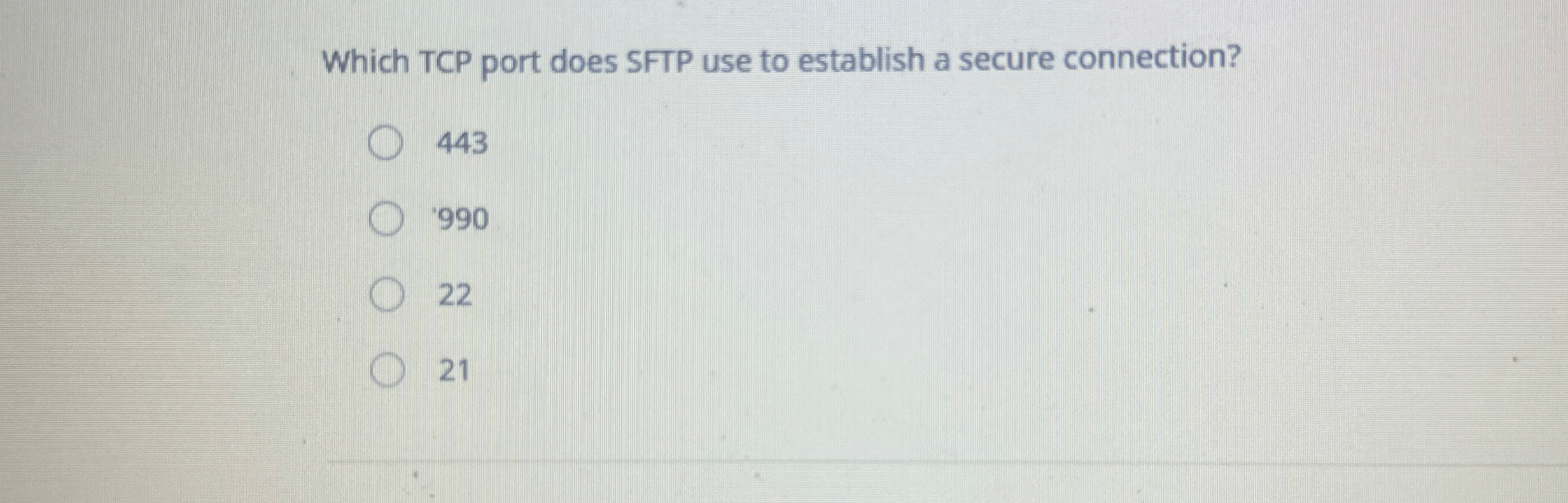 Which TCP port does SFTP use to establish a