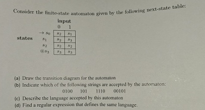 Consider the finite - state automaton given by