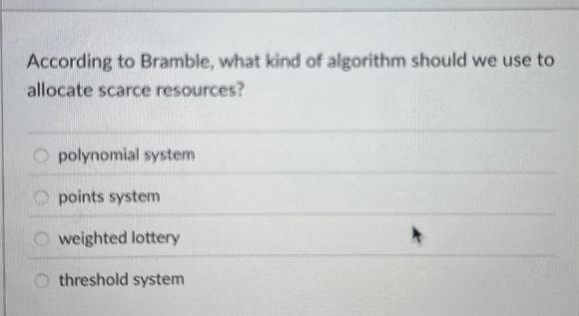 According to Bramble, what kind of algorithm