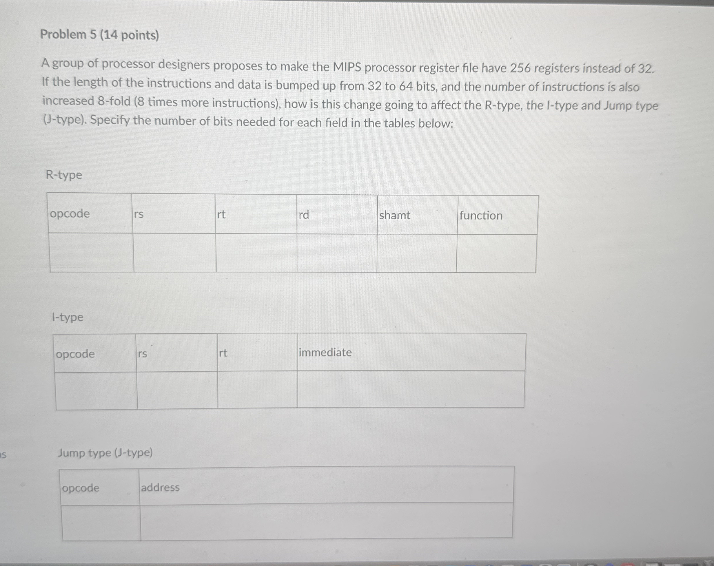 Problem 5 ( 1 4 points ) A group of processor