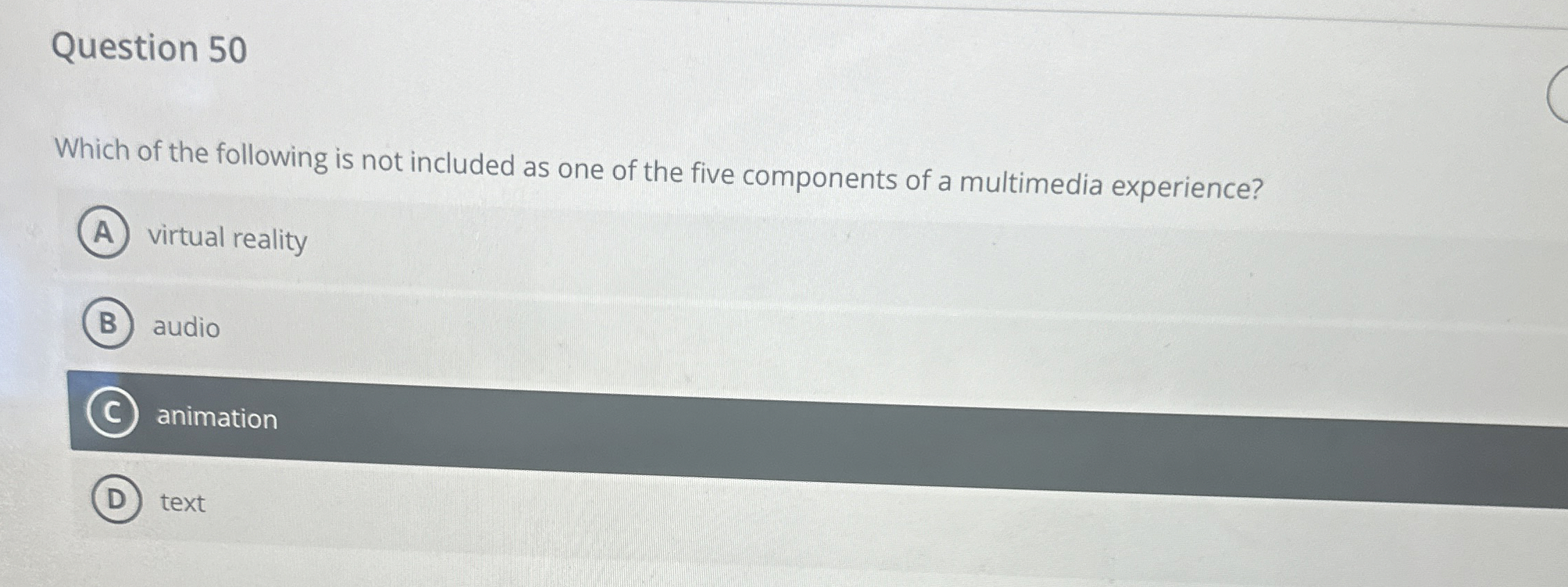 Question 5 0 Which of the following is not